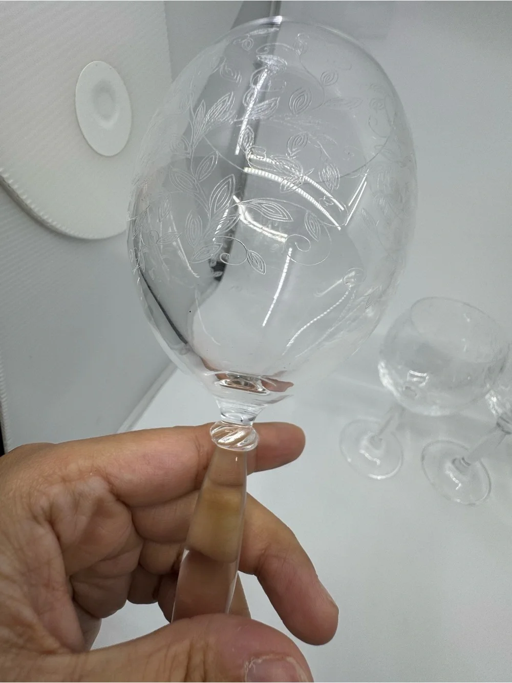 Pier 1  Eliza Etched Wine Glasses Set Of 4